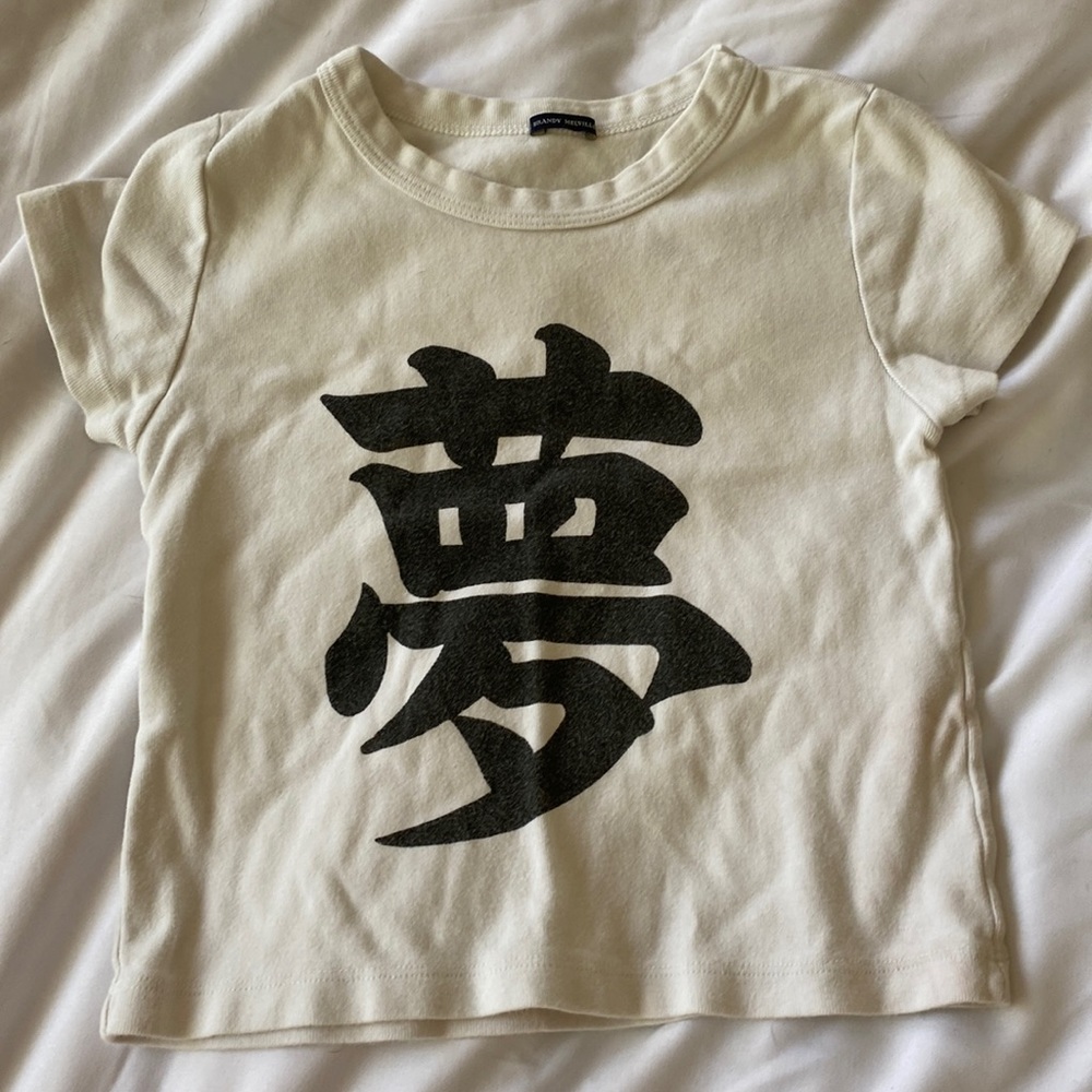 White and black Brandy Melville shirt